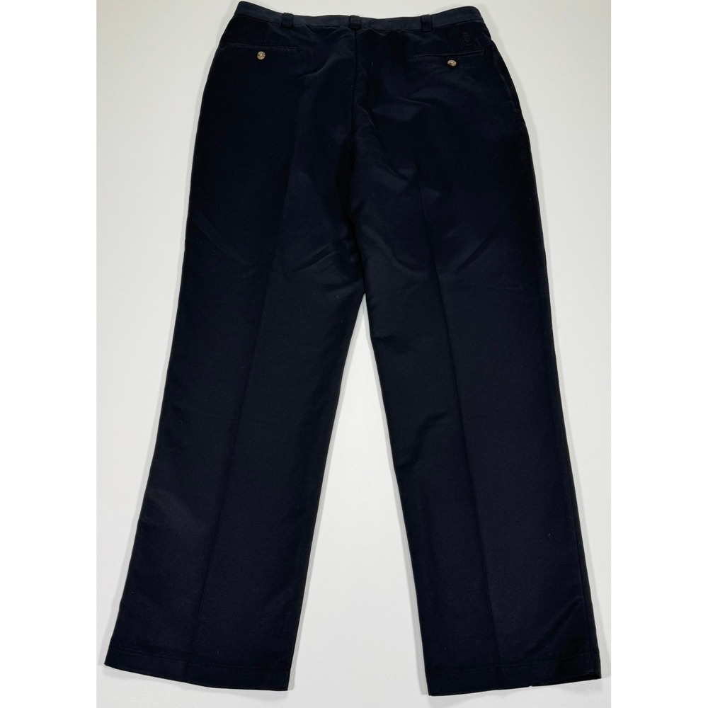 Tommy Hilfiger Mens 38x34 Fit 36x34 Black Pleated Chino Dress Pants Classic Fit - Picture 2 of 14